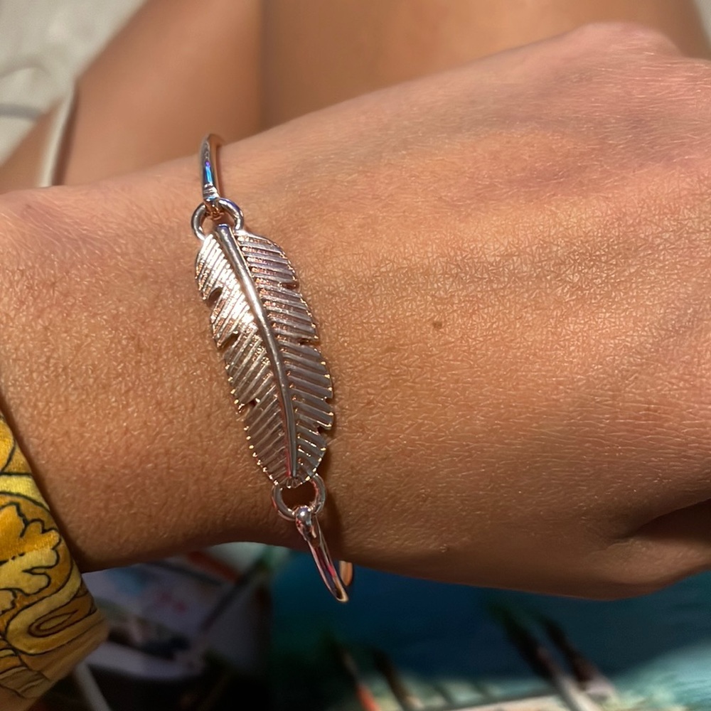 Rose gold leaf bracelet #24